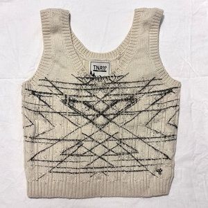 Rare TNA printed lambswool sweater vest